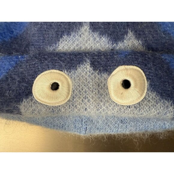 Loewe X Studio Ghibli Totoro Beanie Hat Blue Camouflage Eyes Design 50% Mohair W